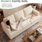 Beige Chenille Sleeper Sofa Three-Seater Loveseat Set