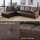 Two Piece Sectional Sofa Set L Shape Brown Living Room Furniture Collection For Modern Home Decor And Comfort