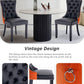 Leather Dining Chair Set Of 2 Tufted Black And Orange