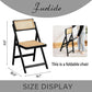Rattan Folding Dining Chairs Set Of 2 Black Mid Century