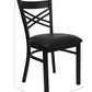 Hercules Series X Back Metal Armless Dining Chairs Black
