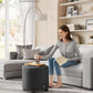 Dark Gray Round Ottoman 17InchesDiameter With Storage