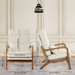 High Back Mid Century Linen Accent Chair For Living Room