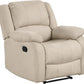 Oatmeal Wall Hugger Manual Recliner Chair For Living Room