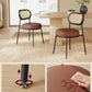 Dining Chairs Set of 4 With Boho Rattan Back Coffee Brown
