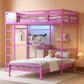 Twin Over Twin Bunk Bed With Desk USB Charging Storage