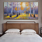 Birch Forest Canvas Wall Art Living Room 58x29 Framed