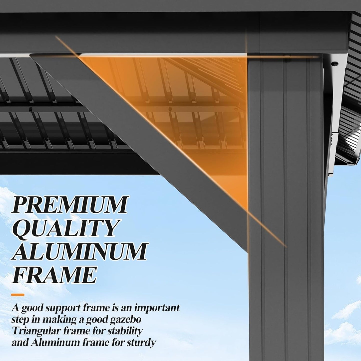 9.5X9.5Ft Outdoor Hardtop Gazebo Ventilated Roof Aluminum