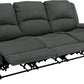 80-Inch RV Triple Recliner Sofa With Convertible Console