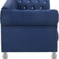 Royal Blue Crystal Tufted Velvet Sofa and Loveseat Set