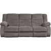 Gray Reclining Sofa With Waterfall Back For Living Room