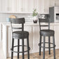 Valebeck 30.38 Black Upholstered Pub Height Swivel Barstool