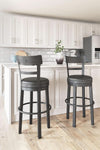 Valebeck 30.38 Black Upholstered Pub Height Swivel Barstool