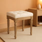 Beige Ottoman Stool 18.5 Inches Elegant Contemporary