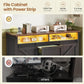 47.2 Black File Cabinet With Organization Solutions