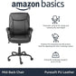 Black PU Mid-Back Office Chair Height Adjustable Ergonomic-3