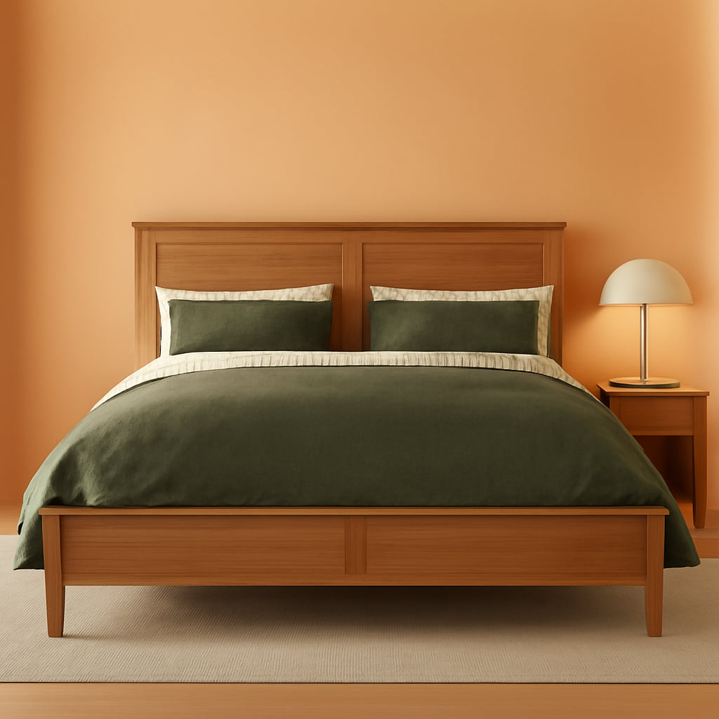 Premium Solid Wood Queen Platform Bed Headboard Finish
