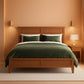 Natural King Platform Bed Including Headboard Support