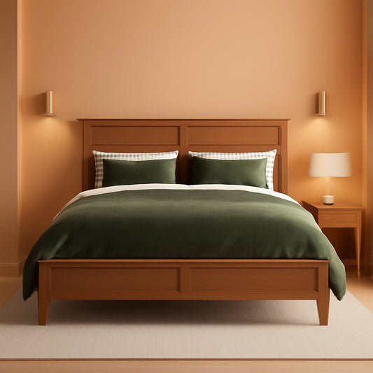 Natural King Platform Bed Including Headboard Support