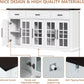63Inch White Farmhouse Sideboard Cabinet Storage Organization-3
