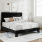 Standard Platform Bed Frame Velvet Headboard Black