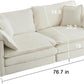 White Chenille Two Seater Upholstered Cozy Loveseat