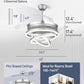 42 Inches Fandelier Retractable Ceiling Fan Silver