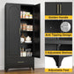 75In Black Industrial Pantry Cabinetry With Drawers-4