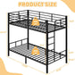 Black Twin Over Twin Reinforced Steel Frame Bunk Bed