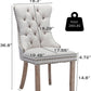 Beige Linen Dining Chairs Set Of 4 With Nailhead Trim