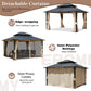12x14 Aluminum Gazebo Using Beige Textilene Canopy