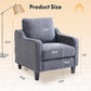 Grey Upholstered Accent Chair Mid Century Contemporary