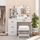 White Makeup Vanity Desk With Premium Illumination