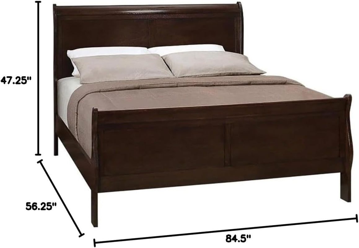 Traditional Full Dimensions Cappuccino Sleigh Panel Bed