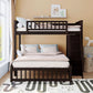 Twin Over Full Bunk Bed With Storage Solid Wood Espresso