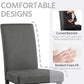 Dark Grey Upholstered Dining Chairs Set Of 4 With Wood Legs