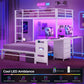 Twin Over Full Industrial Steel Bunk Bed Brilliant White