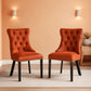 Solid Wood Dining Chairs With Nailhead Back Set Of 2