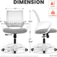 Ergonomic Grey Office Chair With Lumbar Support Mesh