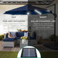 Ten Ft Solar LED Cantilevered Patio Umbrella Navy Blue