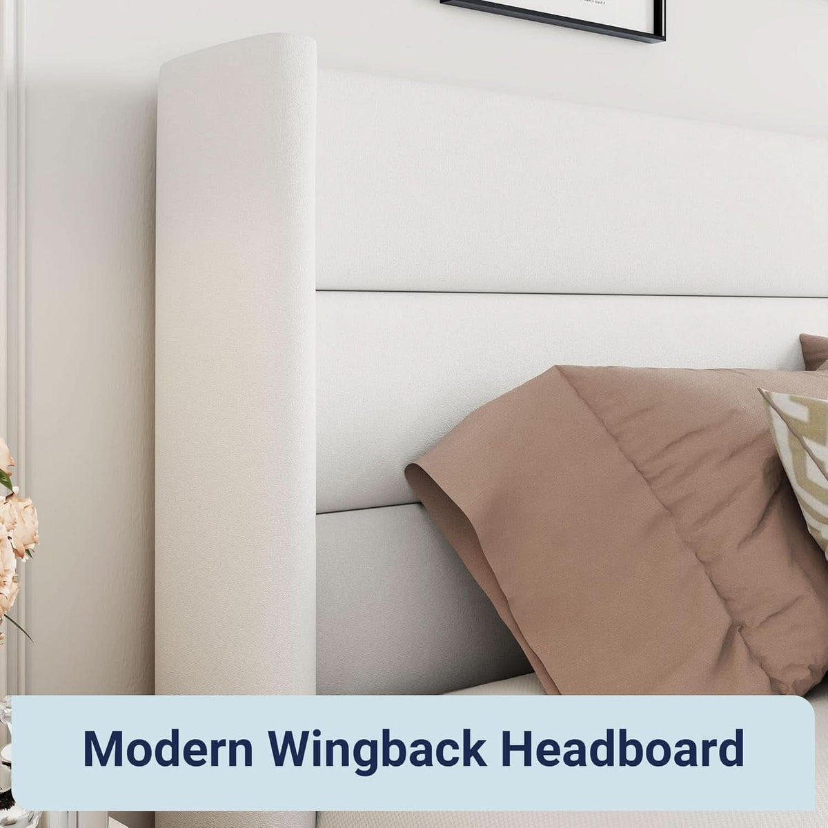 Queen Size Velvet Upholstered Lift Up Bed Wing back Head board