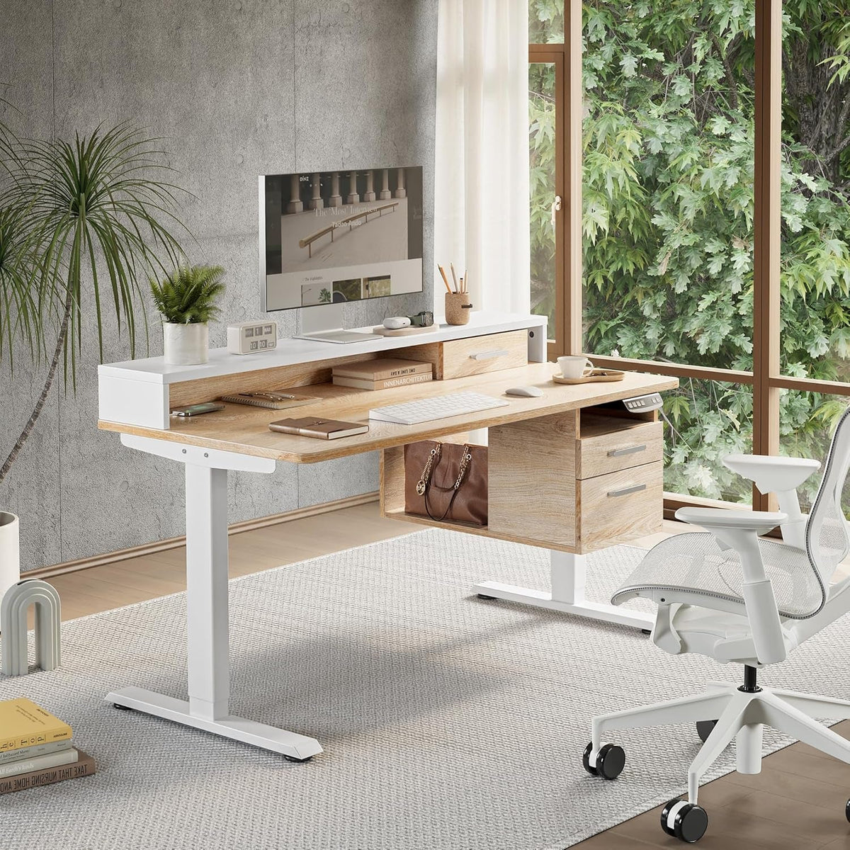Maple Electric Ergonomic Standing Desk 48x24 Inches
