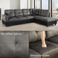 Two Piece L Shape Sectional Sofa Set With Chaise In Taupe Microfiber Right Hand Facing Living Room Furniture-3