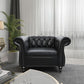 Two Piece Chesterfield Leather Living Room Set With Black Leather Loveseat And Chair-4
