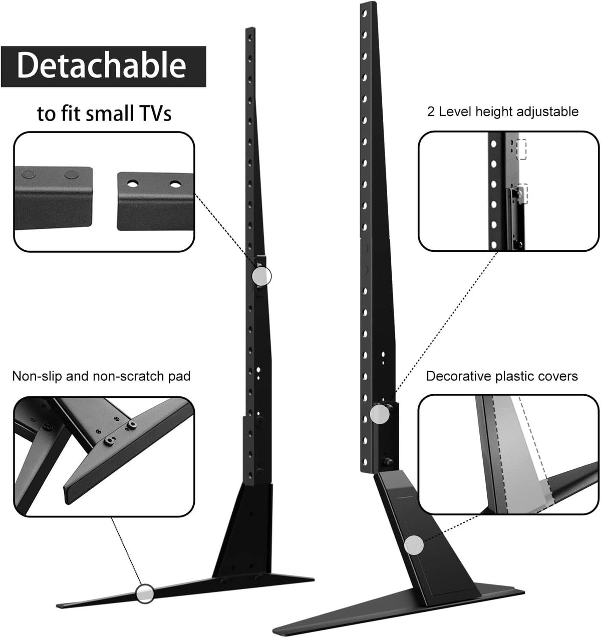 Sturdy Industrial Grade Adjustable TV Stand 20 Inches