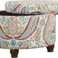 Large Upholstered Round Storage Ottoman Living Room
