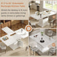 White Extendable Faux Marble Rectangular Dining Table