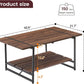 Two Tier Walnut Coffee Table Industrial Living Room