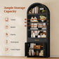 Modern Arched Black Bookcase With Adjustable Shelves