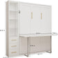 White Queen Murphy Cabinet Bed With Desk Storage Solutions